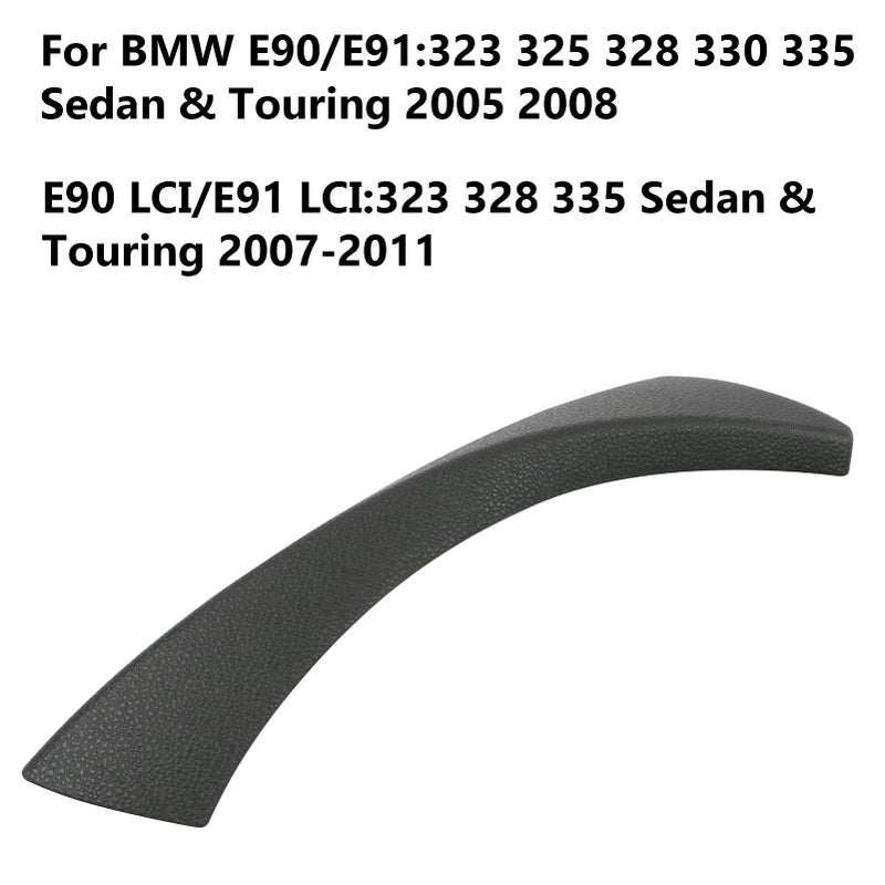 TTCR-II متوافق مع أغطية مقابض الأبواب BMW 3 Series 2006-2012، الجزء المكتمل قطعتين لطقم استبدال مقابض سحب الأبواب E90 E91 يناسب 323 325 328 330 335 سيدان وجولة (أسود، يسار) - Image 2